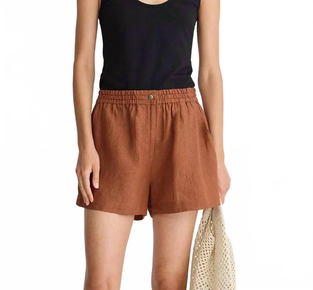 NEW APIECE APART mar pull-on shorts in harissa